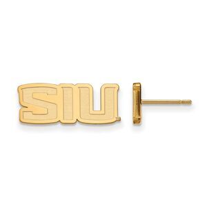 14k Yellow Gold Southern Illinois University XS (Tiny) Post Earrings